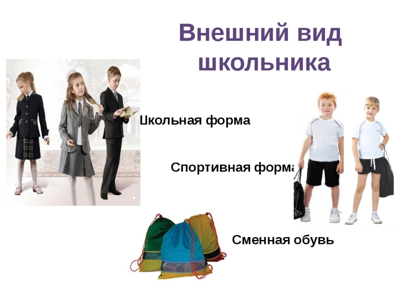 Внешний вид школьника.